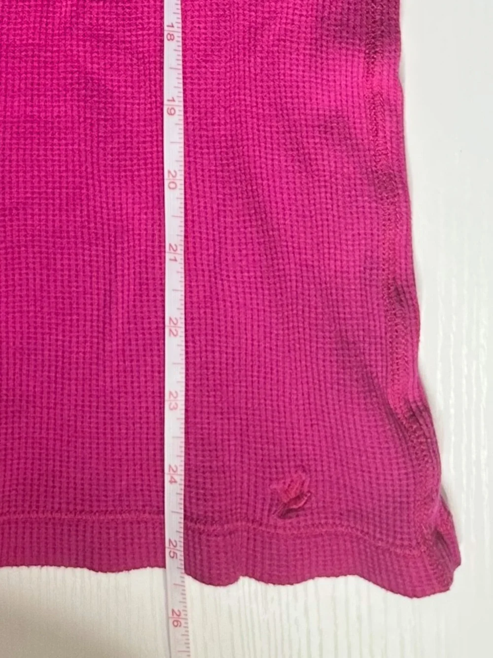 aerie Bright Pink Long-Sleeve Waffle-Knit Crewneck Top